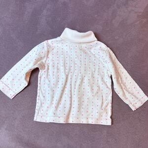 Baby Beluga Vintage Heart Print Turtleneck Girls 12 Months 90s 80s